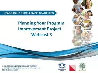 Planning Your Program Improvement Project Webcast 3
