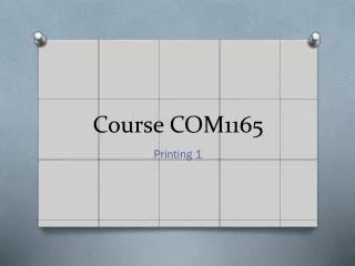 Course COM1165