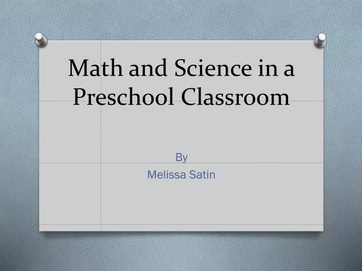 math and science in a preschool classroom