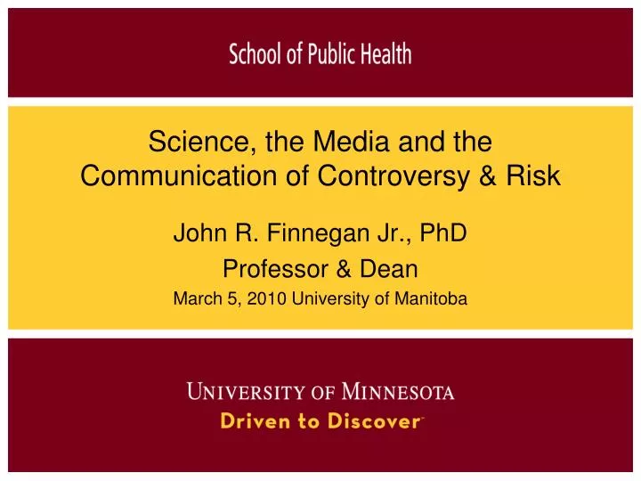 science the media and the communication of controversy risk