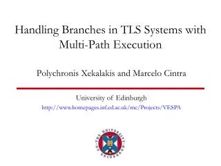 Handling Branches in TLS Systems with Multi-Path Execution