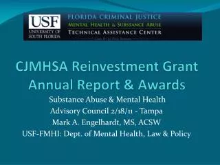 CJMHSA Reinvestment Grant Annual Report &amp; Awards