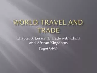 World Travel and Trade