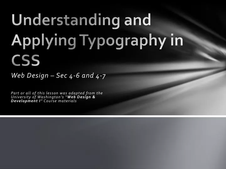 understanding and applying typography in css