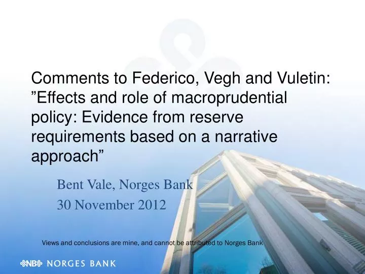 bent vale norges bank 30 november 2012