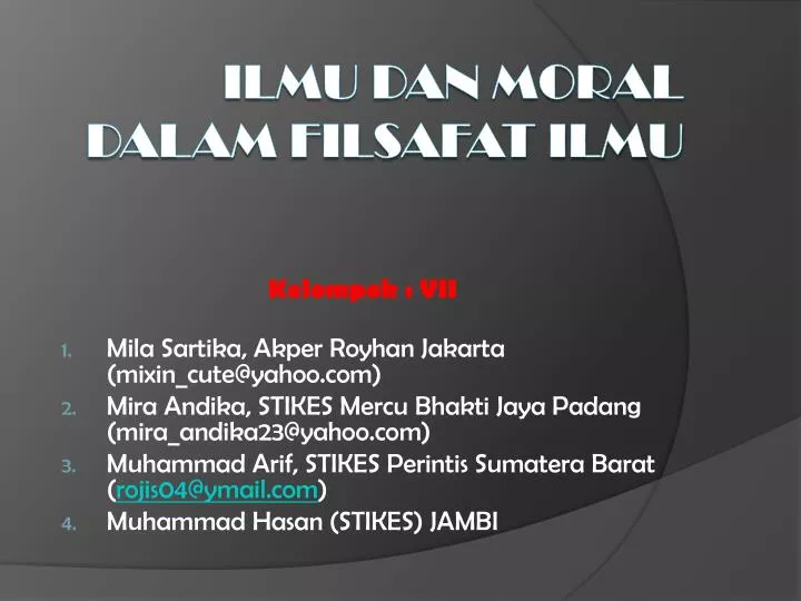 ilmu dan moral dalam filsafat ilmu