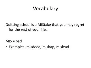 Vocabulary