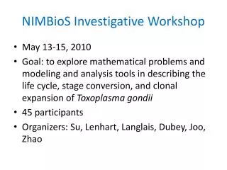 NIMBioS Investigative Workshop