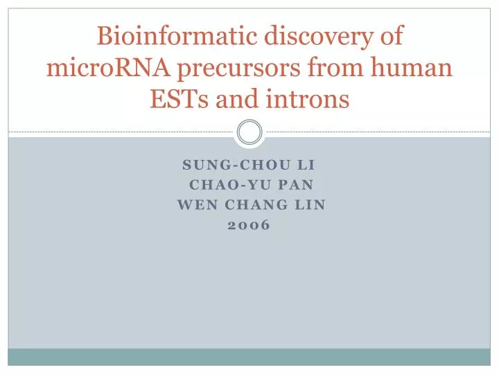 bioinformatic discovery of microrna precursors from human ests and introns