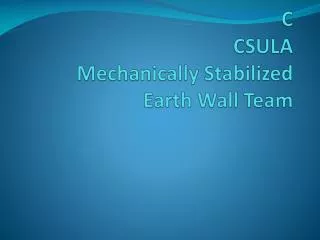 C CSULA Mechanically Stabilized Earth Wall Team