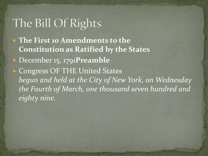 the bill of rights