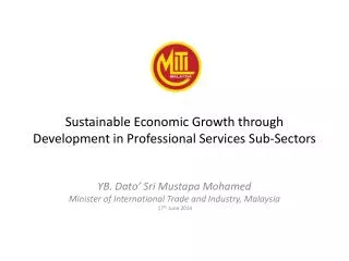 Sustainable Economic Growth through Development in Professional Services Sub-Sectors