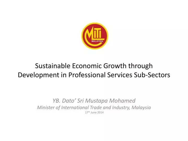 sustainable economic growth through development in professional services sub sectors