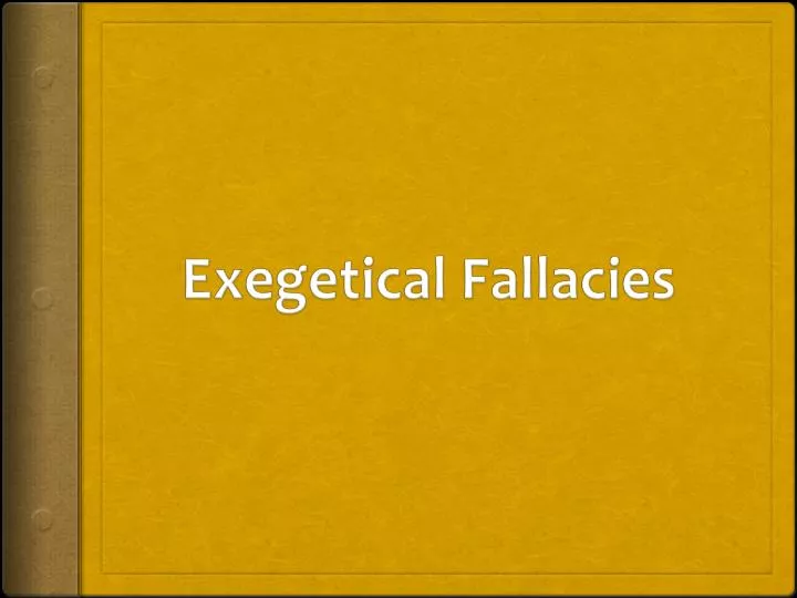 exegetical fallacies