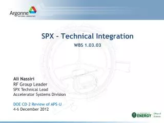 SPX - Technical Integration WBS 1.03.03
