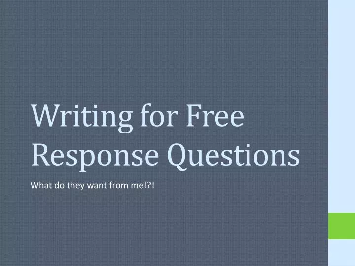 writing for free response questions