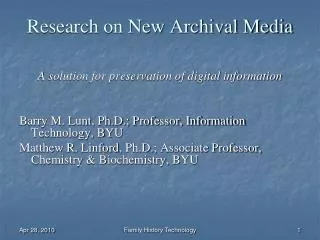 Research on New Archival Media