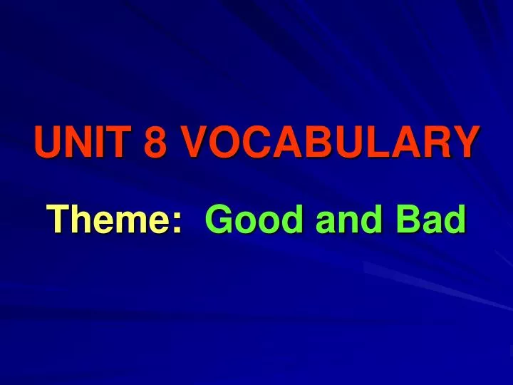 unit 8 vocabulary