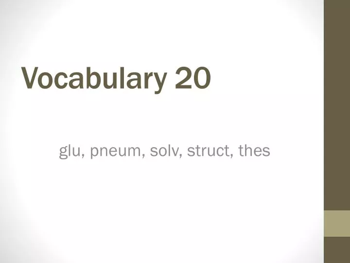vocabulary 20
