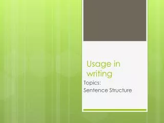 Usage in writing