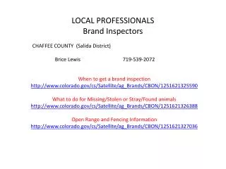 LOCAL PROFESSIONALS Brand Inspectors