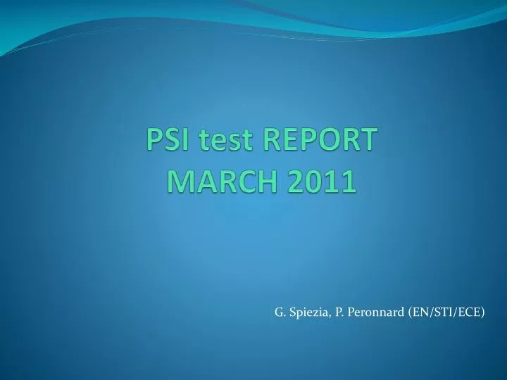 psi test report march 2011