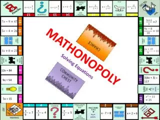 MATHONOPOLY Solving Equations