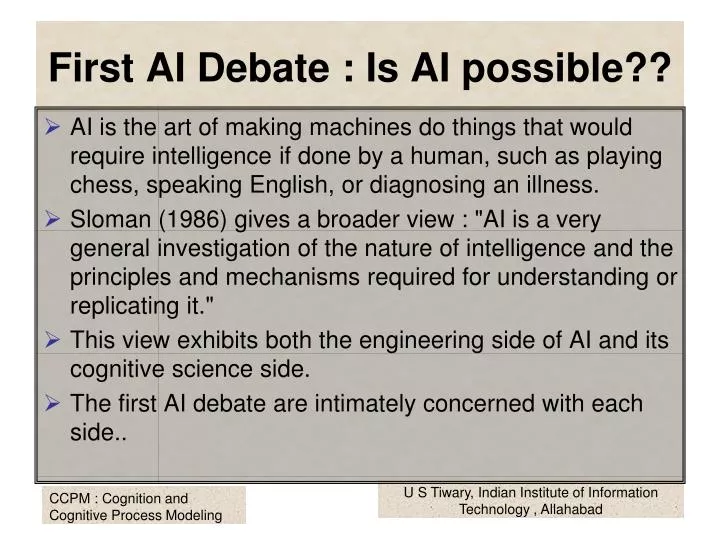 first ai debate is ai possible