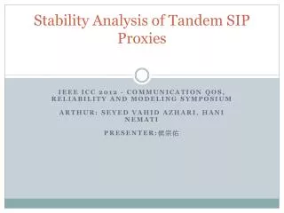 Stability Analysis of Tandem SIP Proxies