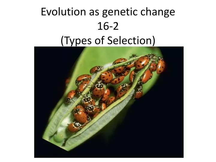 evolution as genetic change 16 2 types of selection