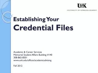 Establishing Your Credential Files
