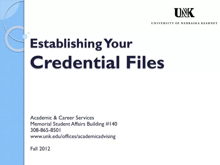 establishing your credential files