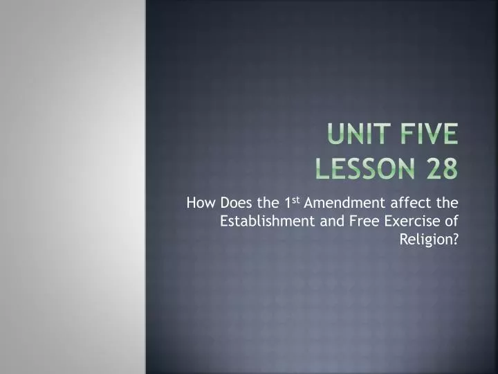 unit five lesson 28