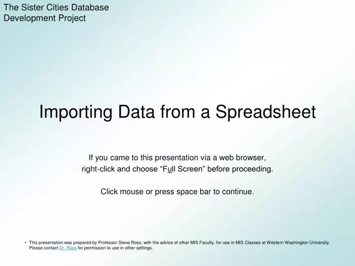 importing data from a spreadsheet