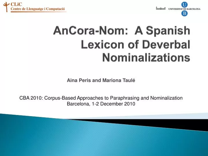 ancora nom a spanish lexicon of deverbal nominalizations