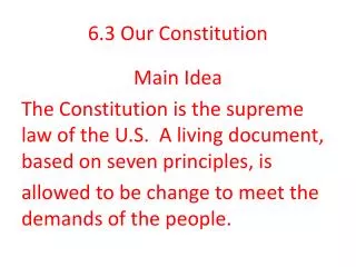 6.3 Our Constitution