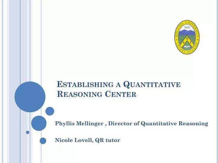 establishing a quantitative reasoning center