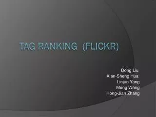 Tag Ranking (Flickr)