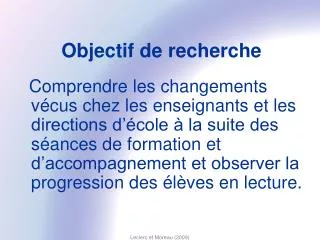 objectif de recherche