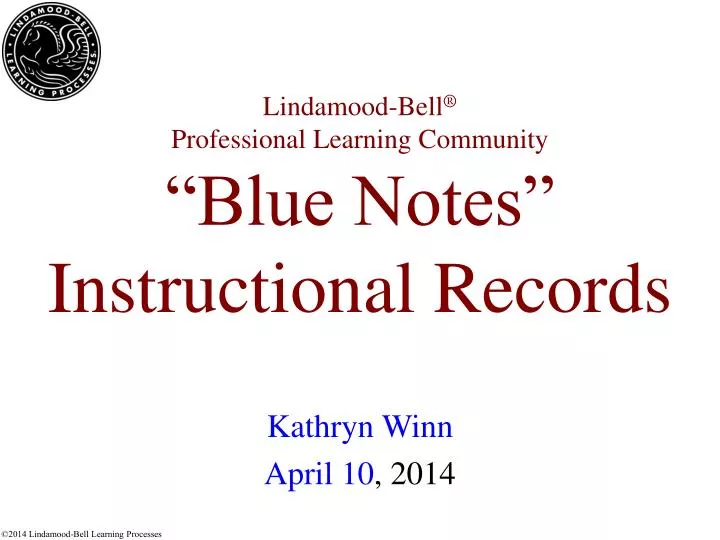 lindamood bell professional learning community blue notes instructional records