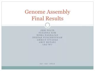 Genome Assembly Final Results