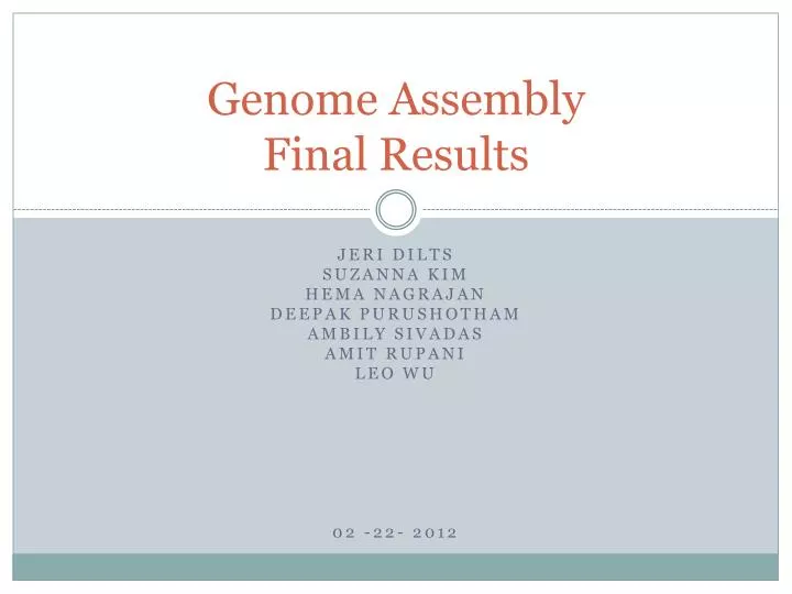 genome assembly final results