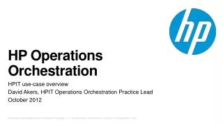 HP Operations Orchestration