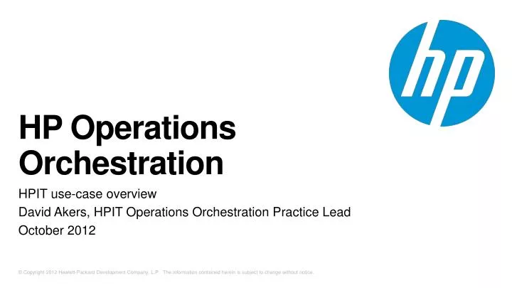 hp operations orchestration