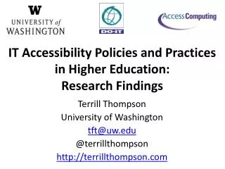 Terrill Thompson University of Washington tft@uw.edu @ terrillthompson http://terrillthompson.com