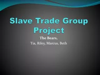 Slave Trade Group Project