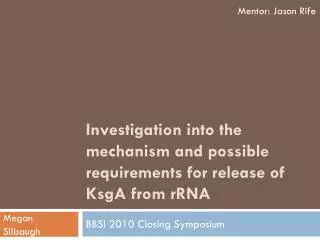 Investigation into the mechanism and possible requirements for release of KsgA from rRNA