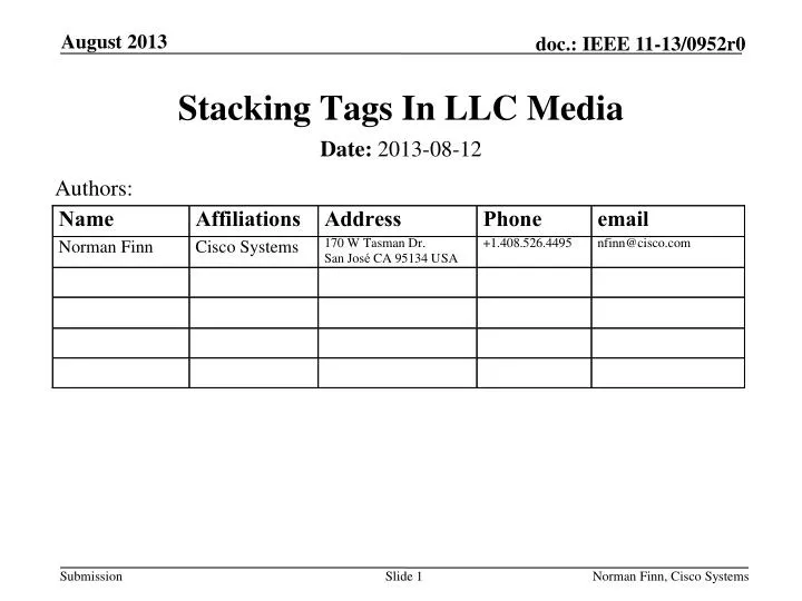 stacking tags in llc media