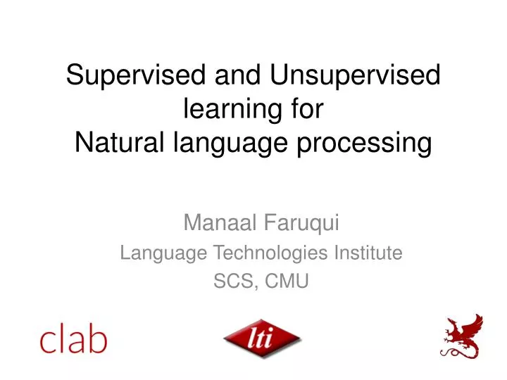 supervised and unsupervised learning for natural language processing