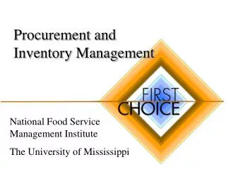 Procurement and Inventory Management